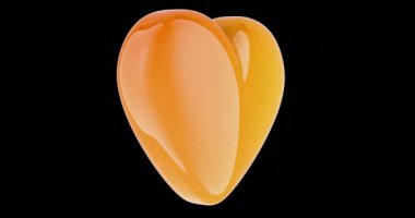 Kırmızı kalp döner ve renk değiştirir, animasyon pürüzsüz bir şekilde çevrilebilir. Şeffaf arkaplanda 3B görüntüleme izole edildi