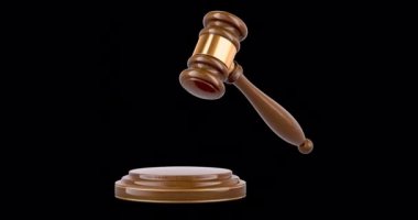 Tahta tokmak animasyona kusursuz bir şekilde vuruyor. Şeffaf arkaplanda 3B görüntüleme izole edildi