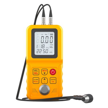 Ultrasonic Thickness Gauge, 3D rendering isolated on white background clipart
