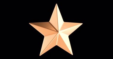 Golden Star dönüşlü animasyon kusursuz bir döngü. Şeffaf arkaplanda 3B görüntüleme izole edildi