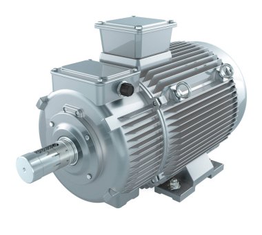 Gümüş endüstriyel elektrikli motor, 3D görüntüleme şeffaf arkaplan