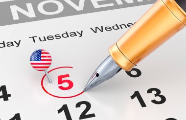 ABD 2024 seçimleri, konsept. 3B görüntüleme