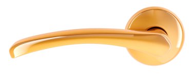 Bakırdan kapı kolu, beyaz arkaplanda 3 boyutlu illüstrasyon