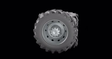 Traktör tekerlekleri döndürme animasyonu, kusursuz bir şekilde çevrilebilir. Şeffaf arkaplanda 3B görüntüleme izole edildi
