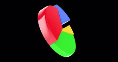 Turta çizelgesi döndürme animasyonu, kusursuz bir döngü. Şeffaf arkaplanda 3B görüntüleme izole edildi