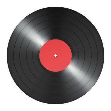 Bir Vinil Kayıt, üç boyutlu görüntüleme beyaz arkaplanda izole edildi