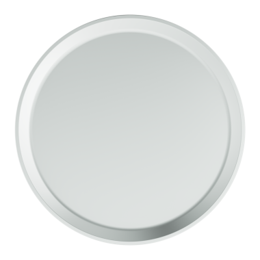 Boş Servis Tepsisi, paslanmaz çelikten, üst görünüm. Şeffaf arkaplanda 3B görüntüleme izole edildi