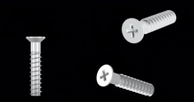 Yüzeyde Düz Kafa 'nın sürüşü, farklı görüntüler. Animasyon, kusursuz döngü. Şeffaf arkaplanda 3B görüntüleme