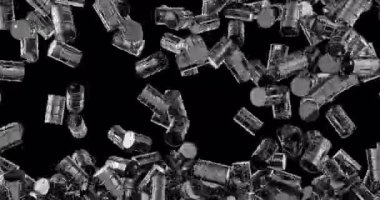 Petrol varilleri düşüyor ve ekranı dolduruyor. Şeffaf arkaplanda 3B canlandırma