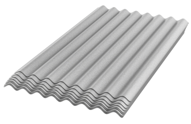 Çimento çatı çarşafı yığını. Şeffaf arkaplanda 3B görüntüleme izole edildi