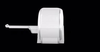 MRI Manyetik Rezonans Görüntüleme Tarayıcısı. Döndürme animasyonu, kusursuz döngü. Şeffaf arkaplanda 3B görüntüleme izole edildi