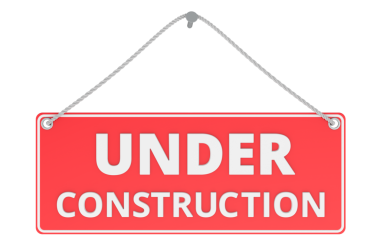 İnşaat halindeyken, ipe asılı bir tabela. Şeffaf arkaplanda 3B görüntüleme izole edildi