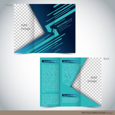 Vektör Üç Dizin Broşürü - Broşür modeli. Grafik tasarımınız için konsept olarak kullanılabilir