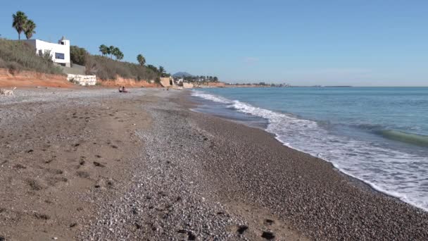 Benicarlo España Playa Cerca Alegria Del Mar Camping Entre Peniscola — Vídeo de stock