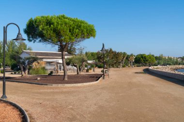 L 'Ampolla gezinme yolu İspanya Katalonya Tarragona bölgesi Lametlla de Mar' ın güneyi ve Ebro Delta 'nın kuzeyi 