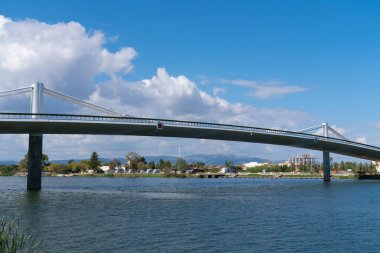 Ebro river bridge, Ebro Delta, Tarragona, Catalonia, Spain named Sant Jaume d`Enveja new bridge Lo Passador