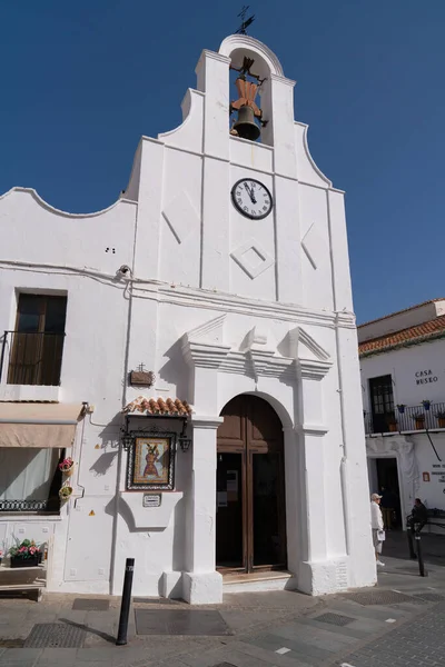 Bílý Španělský Kostel Mijas Pueblo Andalusie Španělsko Středu Února 2023 — Stock fotografie