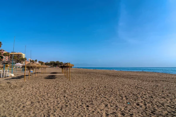Playa Carihuela Entre Torremolinos Benalmádena Andalucía Costa Del Sol España —  Fotos de Stock