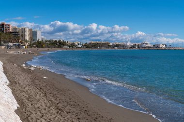 Benalmadena İspanya sahilleri Costa del Sol Carihuela ve Torremolinas 'ın güneyi