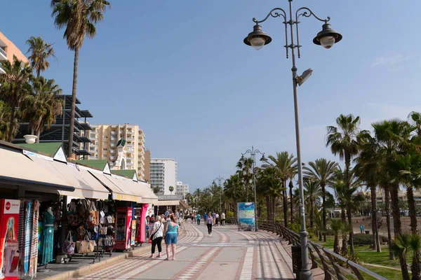 stock image Benalmadena promenade paseo by Playa Santa Ana beach one of the beaches in the popular tourist town Costa Del Sol on Friday 24th February 2023