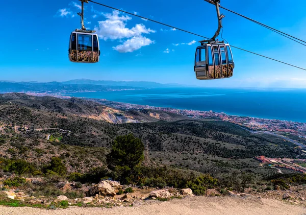 Kabelbanen Benalmadena Costa Del Sol Met Uitzicht Spaanse Kust Stockafbeelding