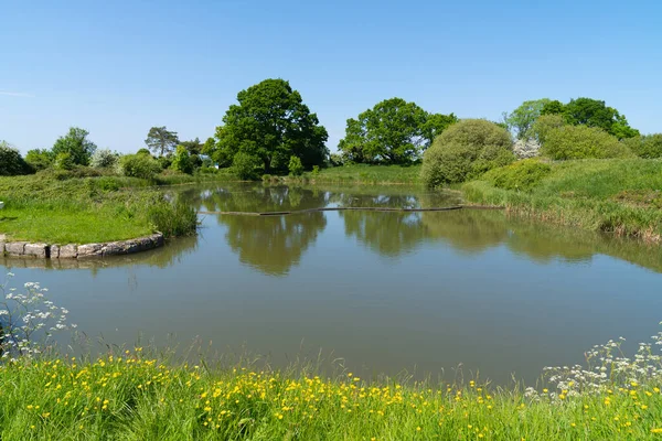 Vijver Door Caen Locks Devizes Kennet Avon Canal Wiltshire Engeland — Stockfoto