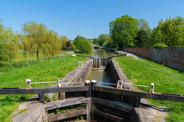 Devizes Caen Locks Meerdere Sluisdeuren Kennet Avon Kanaal Wiltshire Engeland — Stockfoto