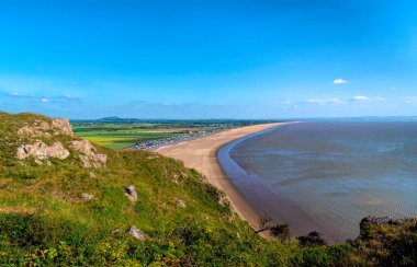 Brean Somerset güzel kumlu plaj ve İngiltere 'de turist gezisi.