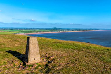 İngiltere 'de Brean plajı Somerset manzaralı.