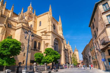 Katedral Segovia, Kastilya ve Leon, İspanya turist bölgesinde tarihi bina