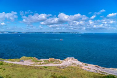 Brixham coast view towards Torquay from Berry Head across Torbay England uk clipart