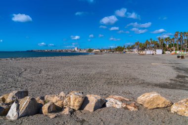 Playa de Torre del Mar Plajı İspanya Malaga Eyaleti Endülüs Kosta del Sol