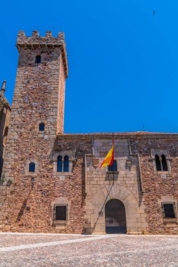 Yüzbaşı Diego Ovando 'nun eski tarihi binası Unesco Dünya Mirası Şehri, Caceres, Extremadura, İspanya 2 Haziran 2024