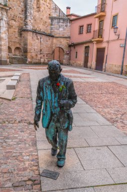 Zamora İspanya Plaza De San Ildefonso 'daki eski kasaba heykeli