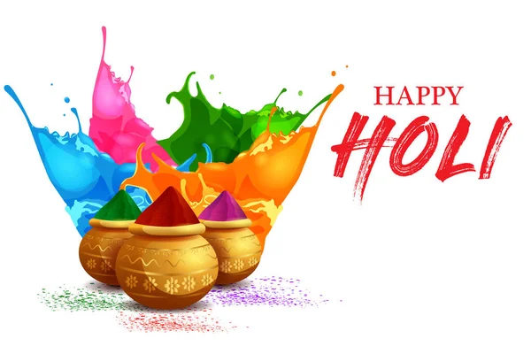 Vector Illustratie Van India Festival Van Kleur Happy Holi Achtergrond Rechtenvrije Stockillustraties