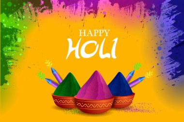 Hindistan Renk Mutlu Holi arka plan Festivali 'nin vektör çizimi