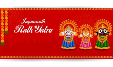 vector illustration of Rath Yatra Chariot Festival of Hindu God Lord Jagannath celebrated in Odisha India clipart