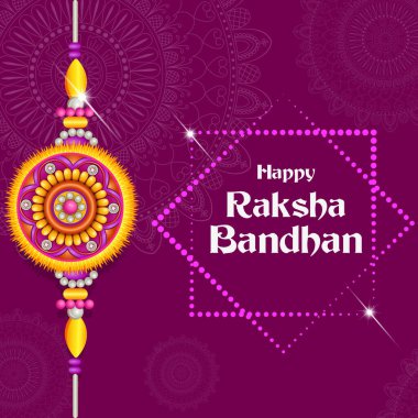 Hint festivali Raksha Bandhan için süslenmiş rakhi 'nin vektör çizimi