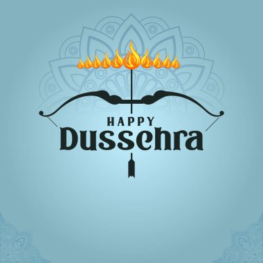 Mutlu Dussehra festivali için Lord Rama 'nın ok ve yay çizimi