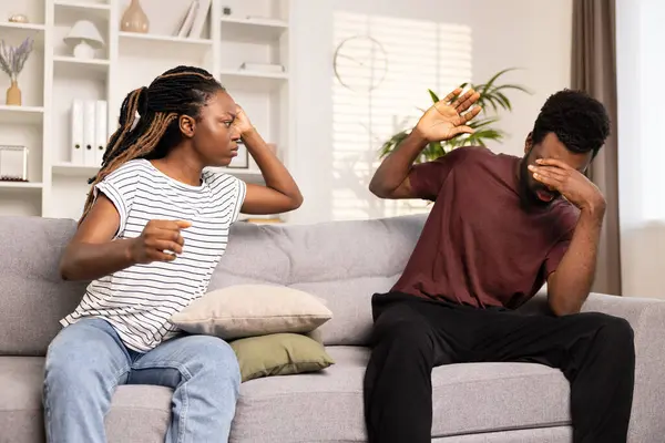 Couple Argument Concept Modern Home Environment Emotional Discussion Communication Issues — Stock Photo, Image