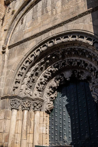 stock image Romanesque portal of the cathedral of ourense