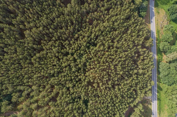 Drone Widok Lotu Ptaka Prosto Górskiej Drogi — Zdjęcie stockowe