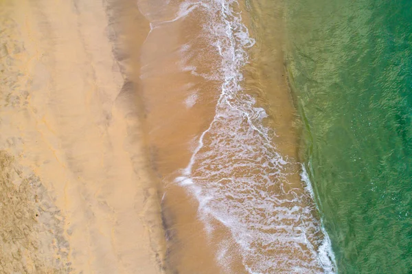 Drone Zenithal Visão Aérea Uma Praia Nascer Sol — Fotografia de Stock