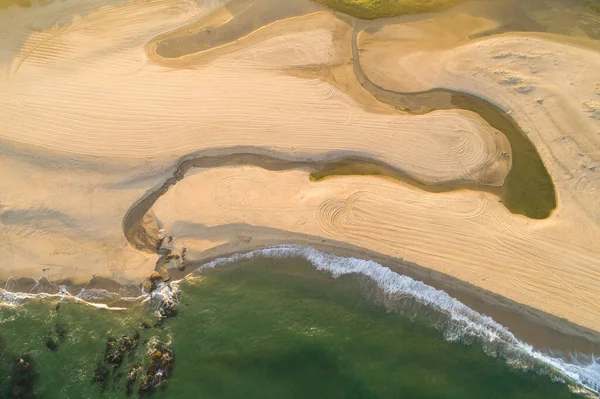 Vista Aérea Una Playa Atardecer — Foto de Stock