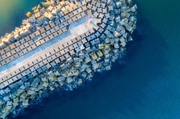 stock image zenithal drone view of a harbor jetty