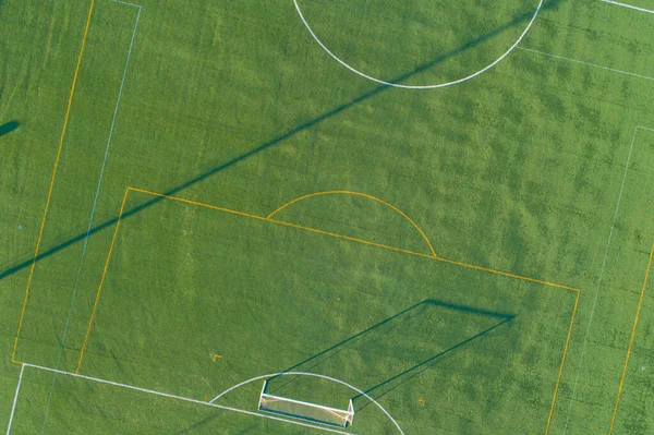 Drone Aerial View Soccer Field — Stock Photo, Image