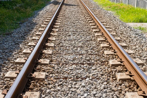 Close View Railway Tracks Stock Image