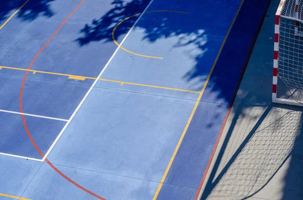 Λεπτομέρεια Από Ψηλά Ενός Τομέα Στόχο Για Futsal Και Handball — Φωτογραφία Αρχείου