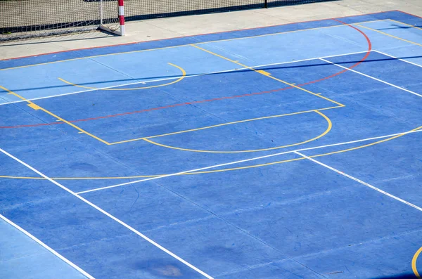 Εξωτερικό Γήπεδο Και Πύλη Για Futsal Χάντμπολ Πύλη Ενός Ποδοσφαίρου — Φωτογραφία Αρχείου