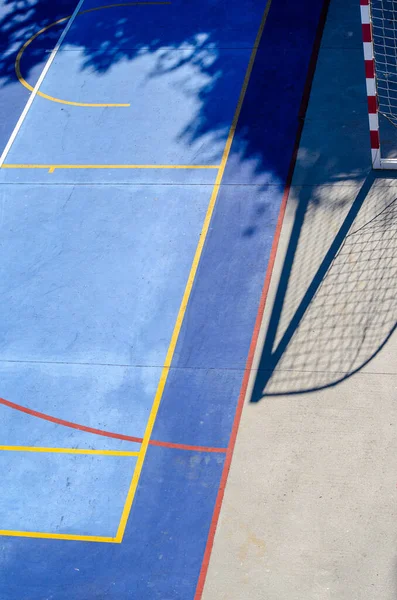 Ulkouima Portti Futsal Tai Käsipallo Portti Jalkapallo Tai Käsipallo Leikkikenttä — kuvapankkivalokuva